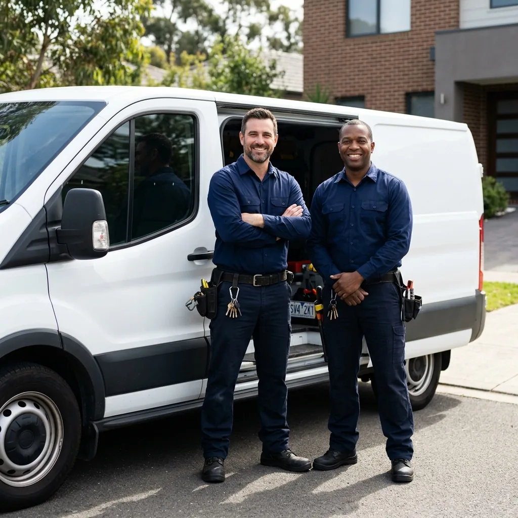 Fast Locksmith Service technicians with the service van
